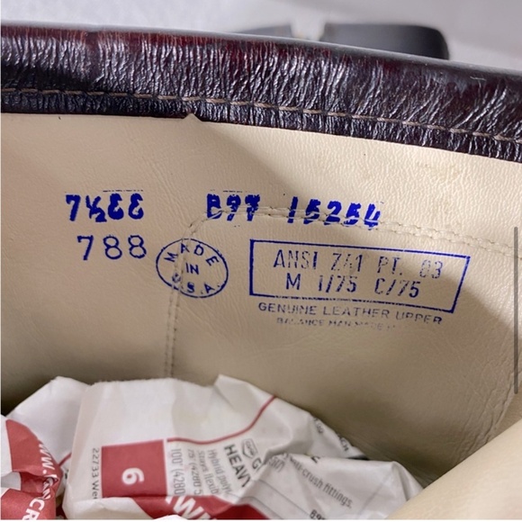 Vintage Burgundy Leather Western Style Round Toe Ankle Boots 7.5 - Picture 6 of 15